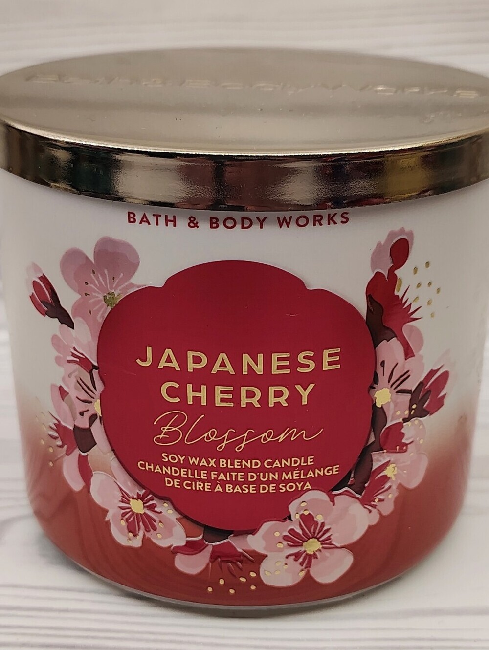 Bath & Body Works Japanese Cherry Blossom Scented Candle - Pink/Red New